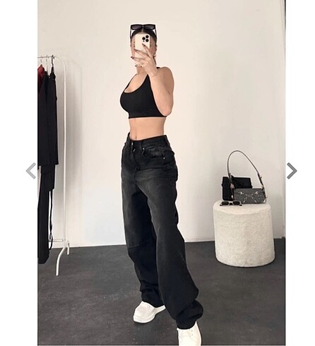 Diğer Füme bol pantolon jean