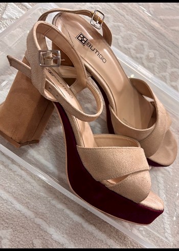 Süet Platform Topuklu Kadın Ayakkabı - Görsel 2