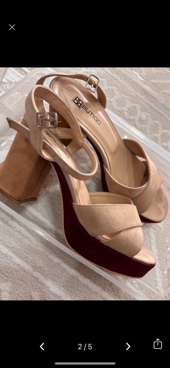 Süet Platform Topuklu Kadın Ayakkabı - Görsel 2