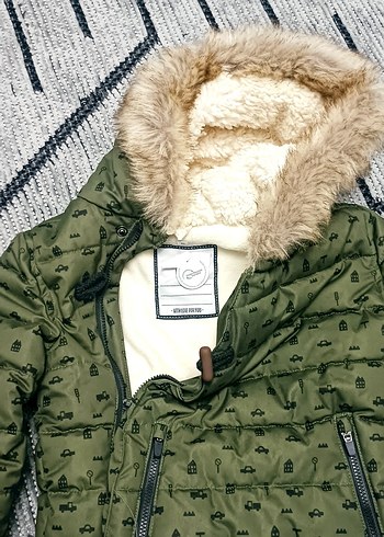 Kürk Detaylı Kamuflaj Erkek Çocuk Mont - Görsel 2