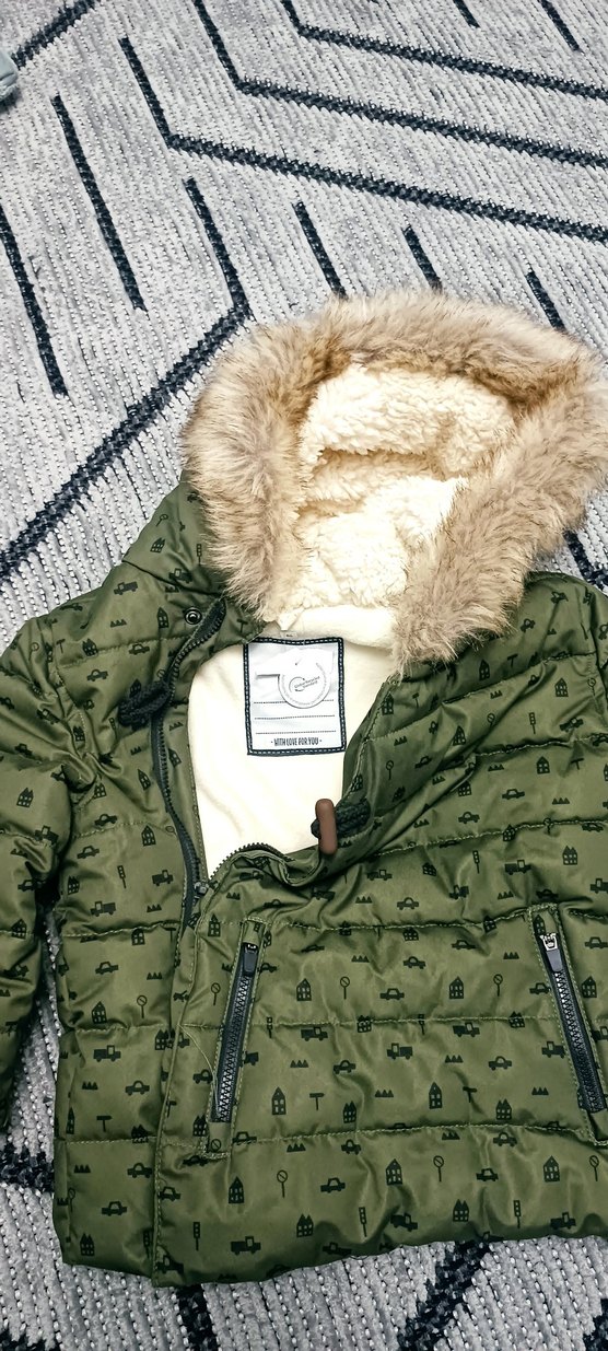 Kürk Detaylı Kamuflaj Erkek Çocuk Mont - Görsel 2