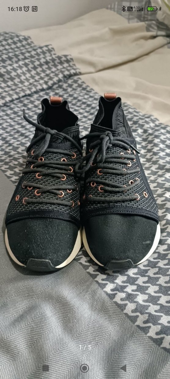 Siyah Bağcıklı Kadın Sneakers - Görsel 3