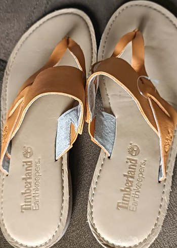 Bej Deri Kadın Dolgu Topuklu Sandalet timbirlend - Görsel 3