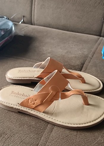 Bej Deri Kadın Dolgu Topuklu Sandalet timbirlend - Görsel 4