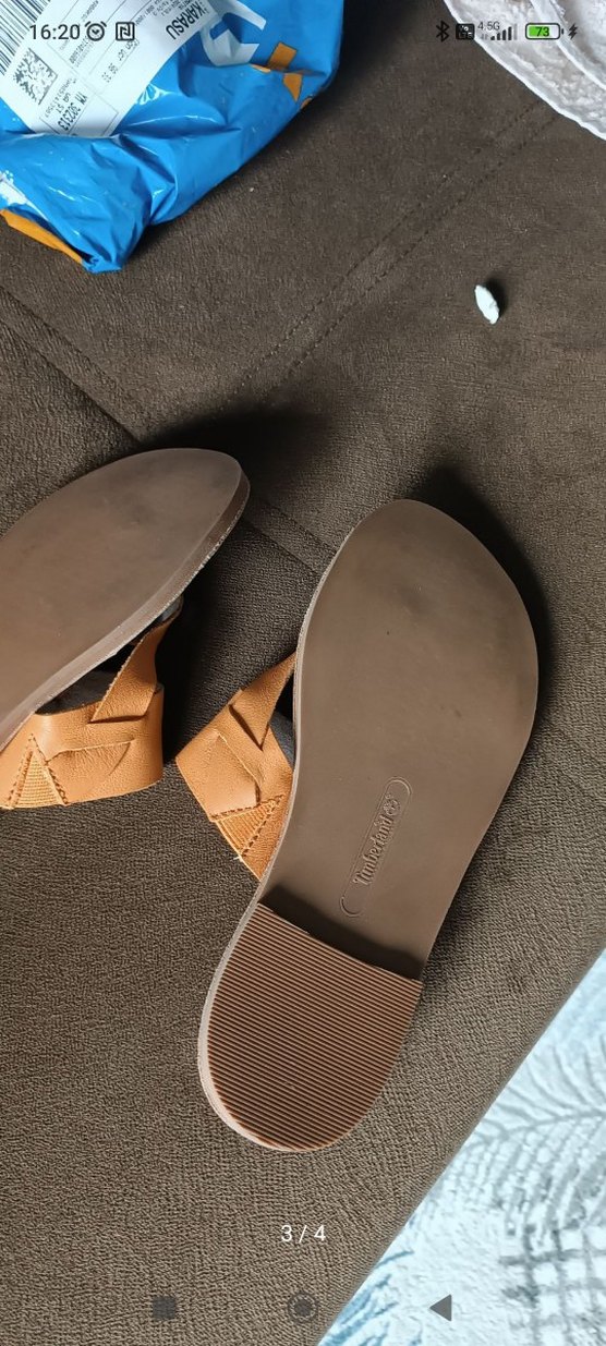 Bej Deri Kadın Dolgu Topuklu Sandalet timbirlend - Görsel 2