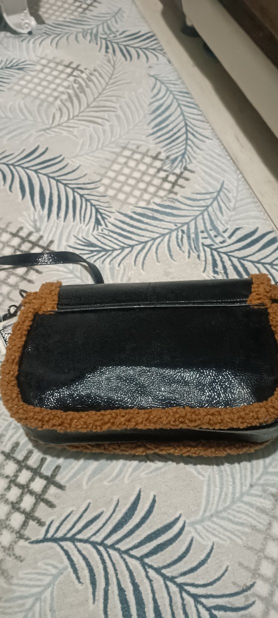 Kahverengi Kürklü Deri Kadın Çanta - Görsel 2