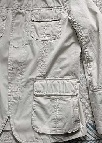 Beymen sıfır kullanılmamış Düğmeli Beyaz Keten Kadın Ceket - Görsel 5