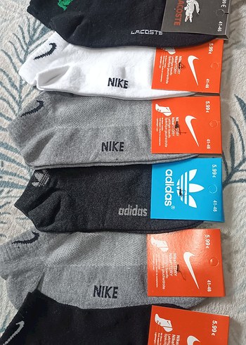 Gri Mini Erkek Spor Çoraplar Nike & Adidas tane 125 - Görsel 2