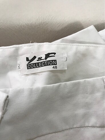 46 Beden beyaz Renk Beyaz kumaş pantolon
