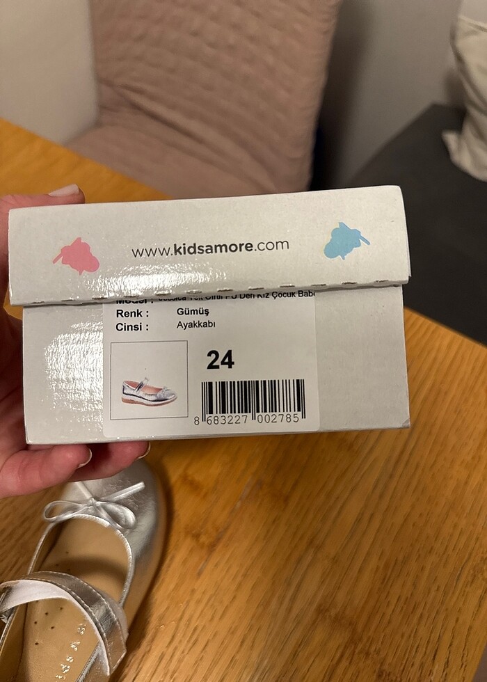 Gerçek deri gümüş rengi kız çocuk babet - Görsel 4