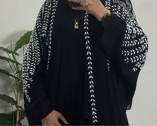 42 Beden siyah Renk Emirati abaya