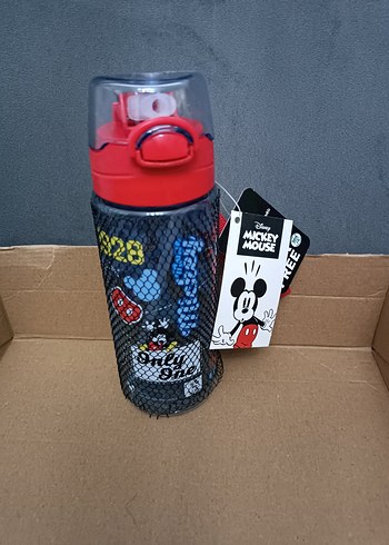 Kırmızı Mickey Mouse Çocuk Matara - Görsel 3