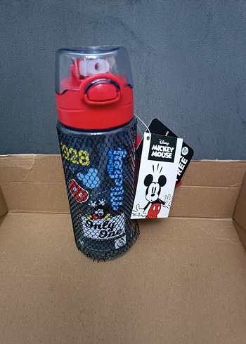 Kırmızı Mickey Mouse Çocuk Matara - Görsel 2