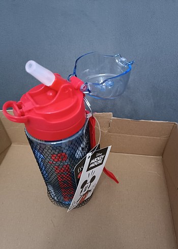 Kırmızı Mickey Mouse Çocuk Matara - Görsel 4