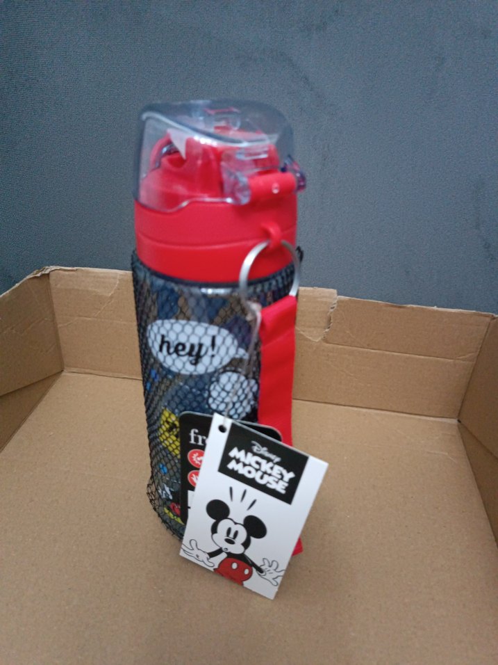 Kırmızı Mickey Mouse Çocuk Matara - Görsel 5