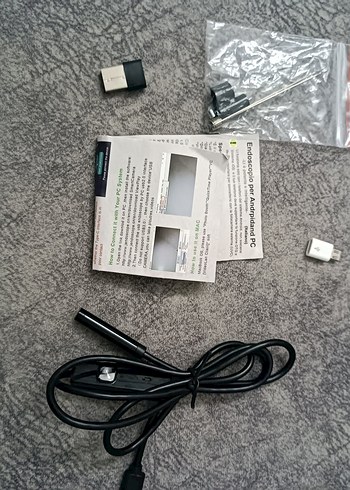 PC ve Cep için Endoskop Kamera Seti Gri