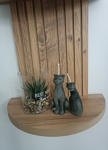 Kedi Silüetli Mum 