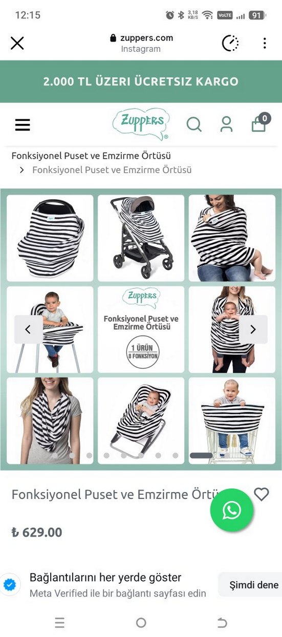 Zuppers Siyah puset örtüsü - Görsel 3