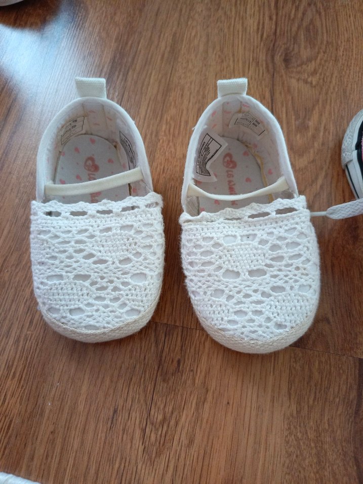 Beyaz Dantel Kız Bebek İlk Adım Ayakkabısı - Görsel 4