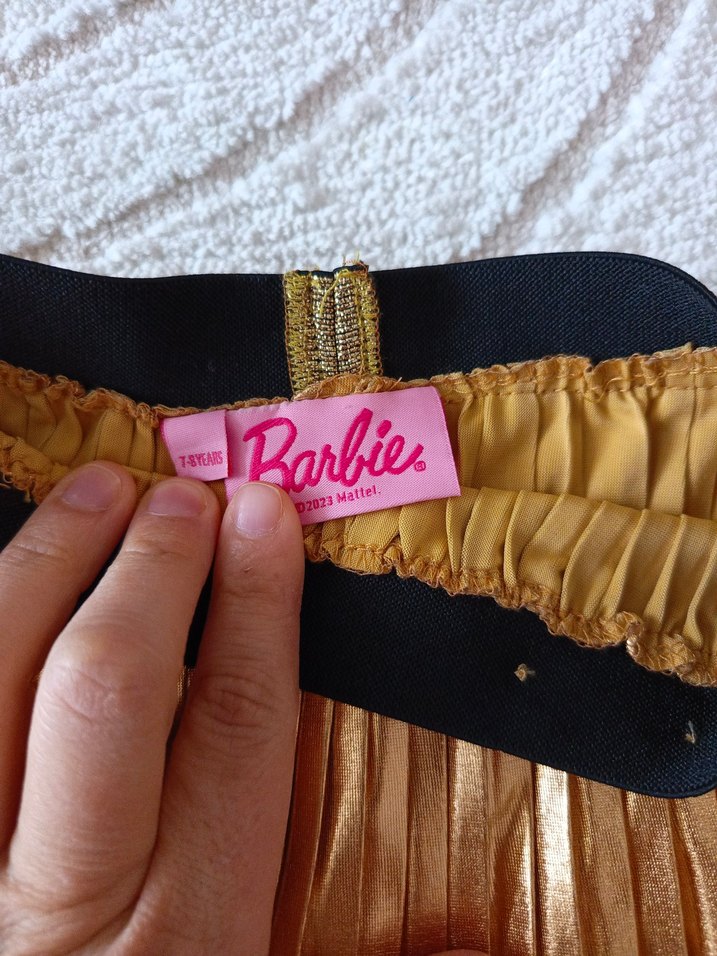 Kız Çocuk Parlak Gold Pileli Etek - Görsel 2