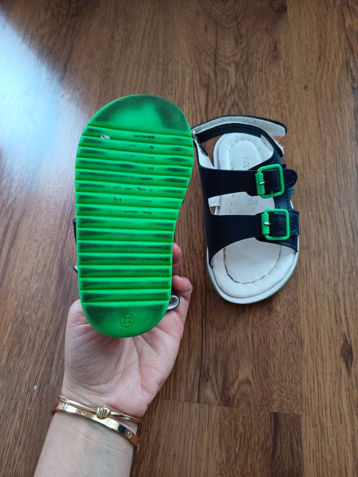 Koyu Yeşil Tokalı Erkek Çocuk Terlik - Görsel 3