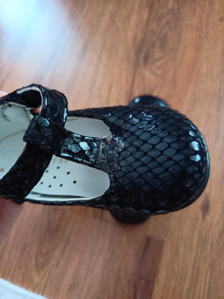 Kız Çocuk Siyah Yılan Derisi Desenli Babet - Görsel 5