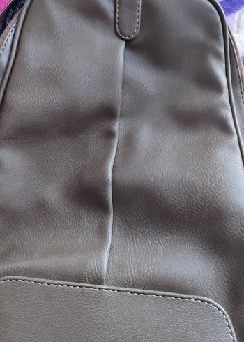 Beden Minimalist Gri Deri Kadın Çanta