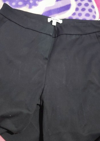Koton Siyah Kadın Kumaş Pantolon, Normal Boy