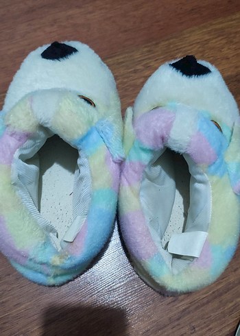 Kız Çocuk Renkli Peluş Ev Terliği - Görsel 4