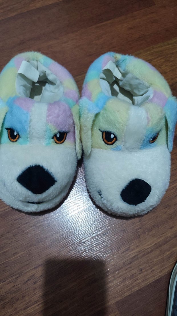 Kız Çocuk Renkli Peluş Ev Terliği - Görsel 2