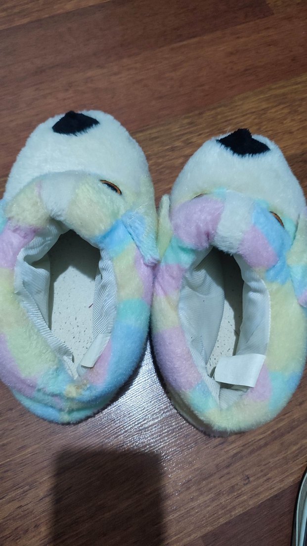 Kız Çocuk Renkli Peluş Ev Terliği - Görsel 4