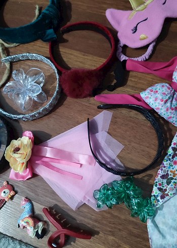 Renkli Boncuklu Çocuk Saç Bantları ve Toka Seti,kolye,bileklik - Görsel 3