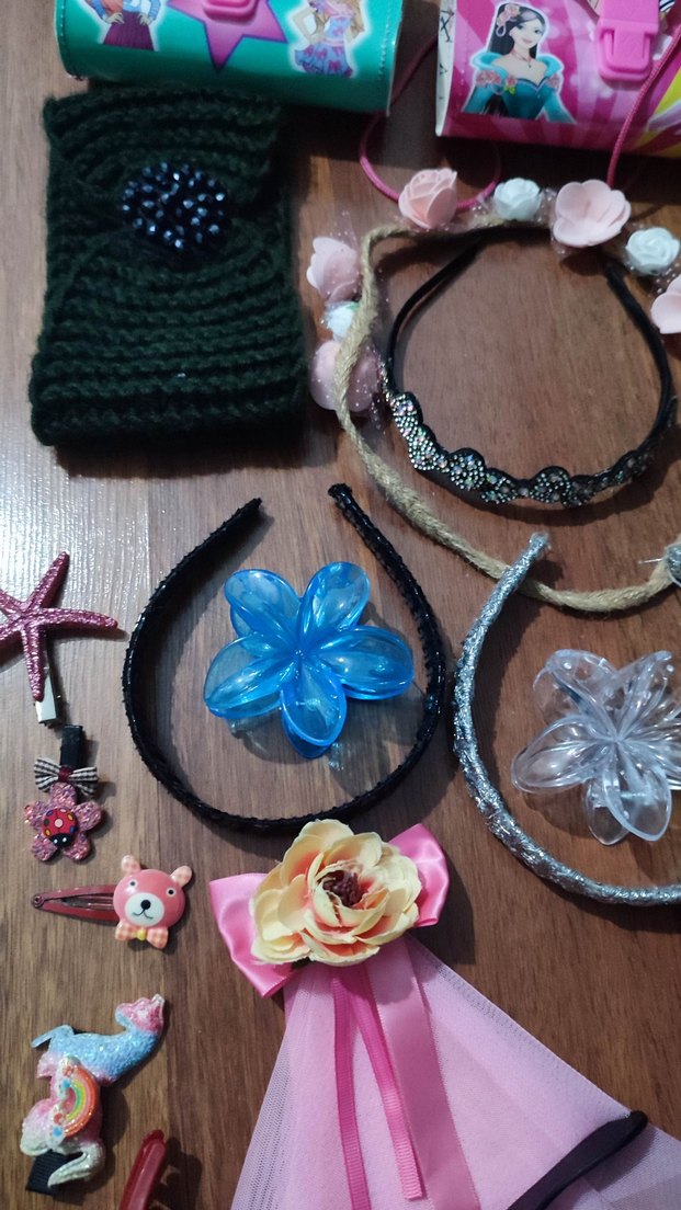 Renkli Boncuklu Çocuk Saç Bantları ve Toka Seti,kolye,bileklik - Görsel 4