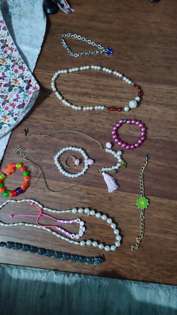 Renkli Boncuklu Çocuk Saç Bantları ve Toka Seti,kolye,bileklik - Görsel 2