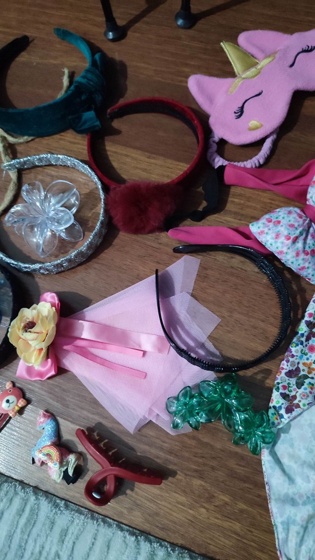 Renkli Boncuklu Çocuk Saç Bantları ve Toka Seti,kolye,bileklik - Görsel 3