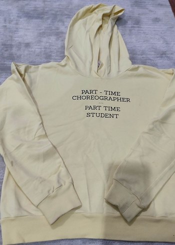 Beyaz Kız Oversize Sweatshirt ve Eşofman Takımı - Görsel 2