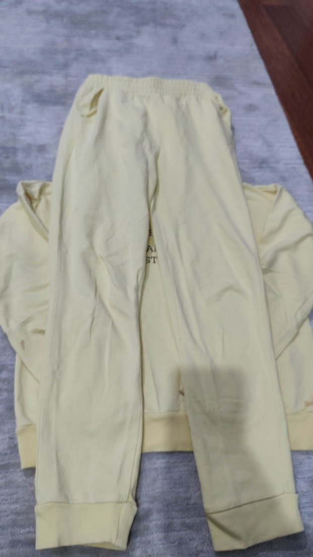 Beyaz Kız Oversize Sweatshirt ve Eşofman Takımı - Görsel 5