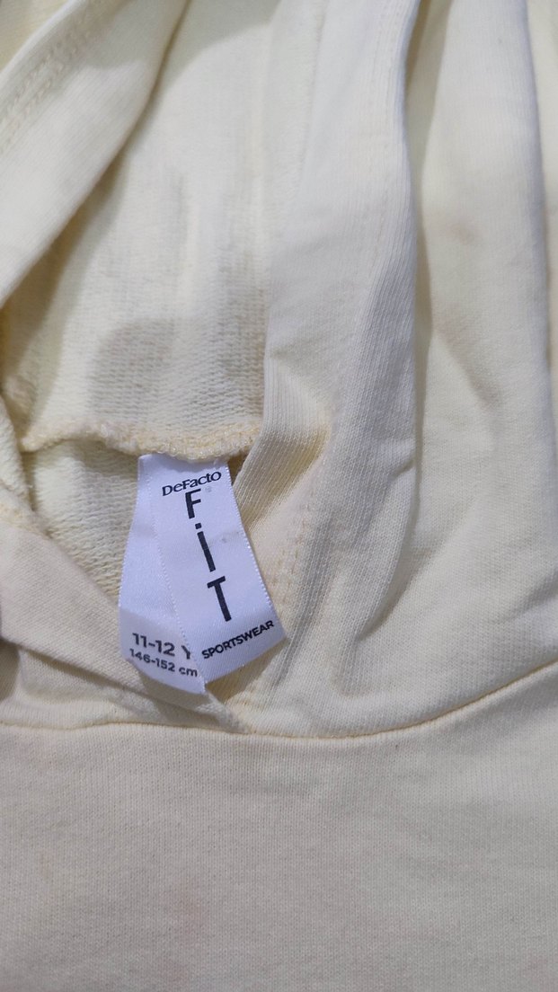 Beyaz Kız Oversize Sweatshirt ve Eşofman Takımı - Görsel 4