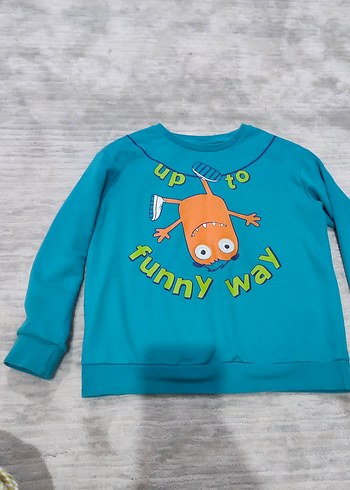 Turkuaz Baskılı Erkek Çocuk Sweatshirt - Görsel 2