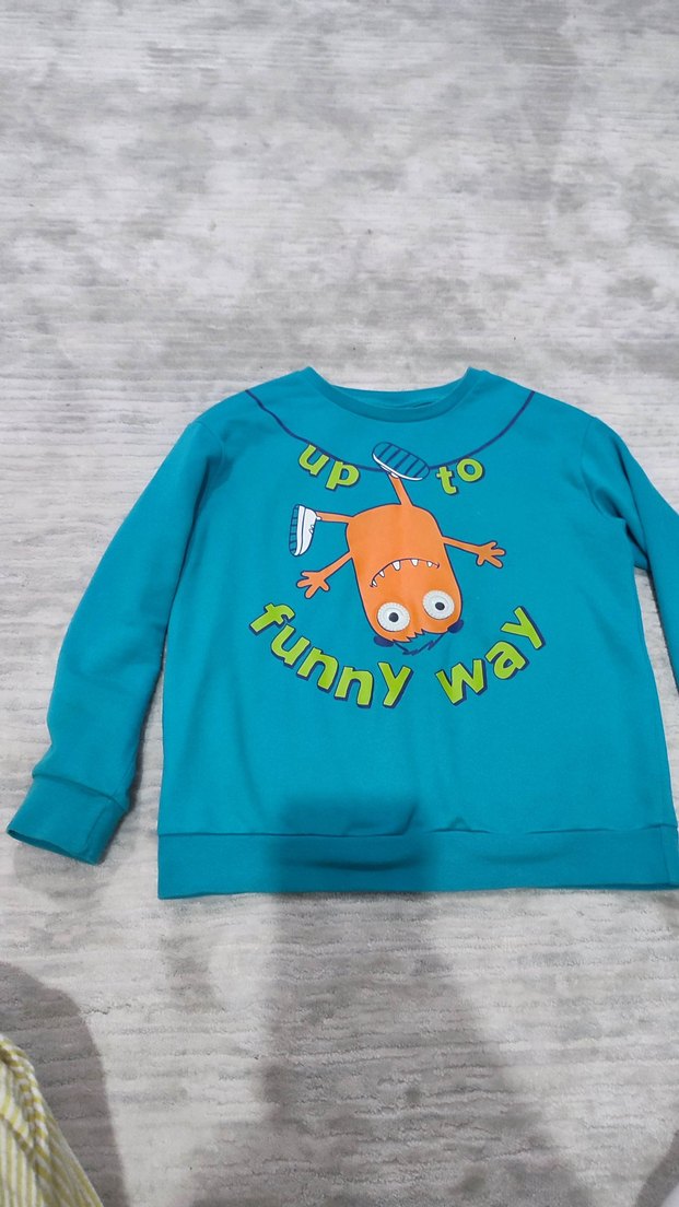 Turkuaz Baskılı Erkek Çocuk Sweatshirt - Görsel 2