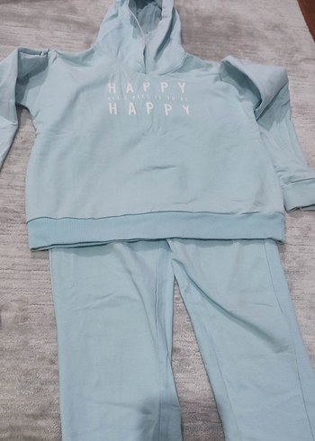 mavi Kız Eşofman Takımı, Normal Kesim, Kapüşonlu - Görsel 2