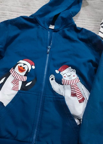 Erkek Çocuk Kapüşonlu Fermuarlı kazak ve sweatshirt - Görsel 4