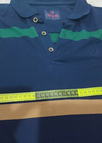 Uzun Kollu Lacivert Çizgili Polo sweatshirt - Görsel 6