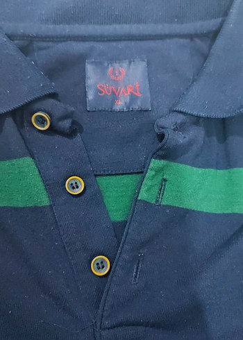 Uzun Kollu Lacivert Çizgili Polo sweatshirt - Görsel 4