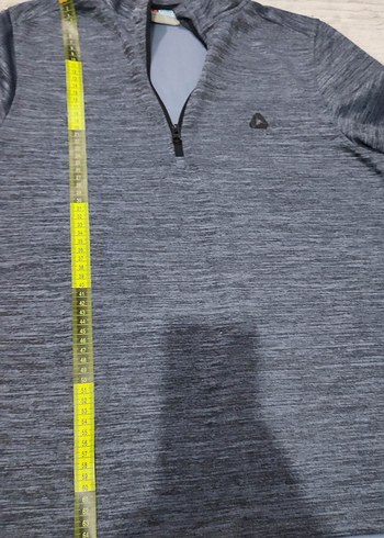 Erkek Gri Yarım Fermuarlı Yüksek Yaka Sweatshirt - Görsel 5