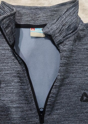 Erkek Gri Yarım Fermuarlı Yüksek Yaka Sweatshirt - Görsel 3