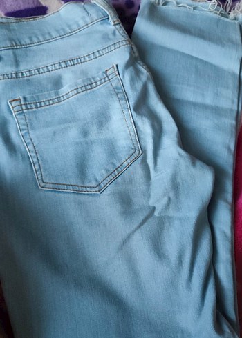 LC Waikiki Düğmeli Mavi Midi kız cocuk Kot Pantolon