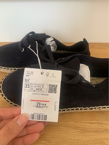 Mango Mango 32 numara hasır detaylı süet loafer