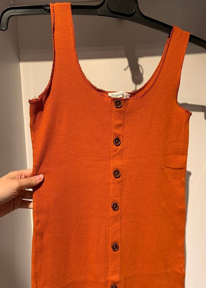 Sateen marka S beden tarçın rengi elbise - Görsel 4