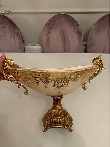 Porio marka pudra gold işlemeli nişan gondolu - Görsel 5